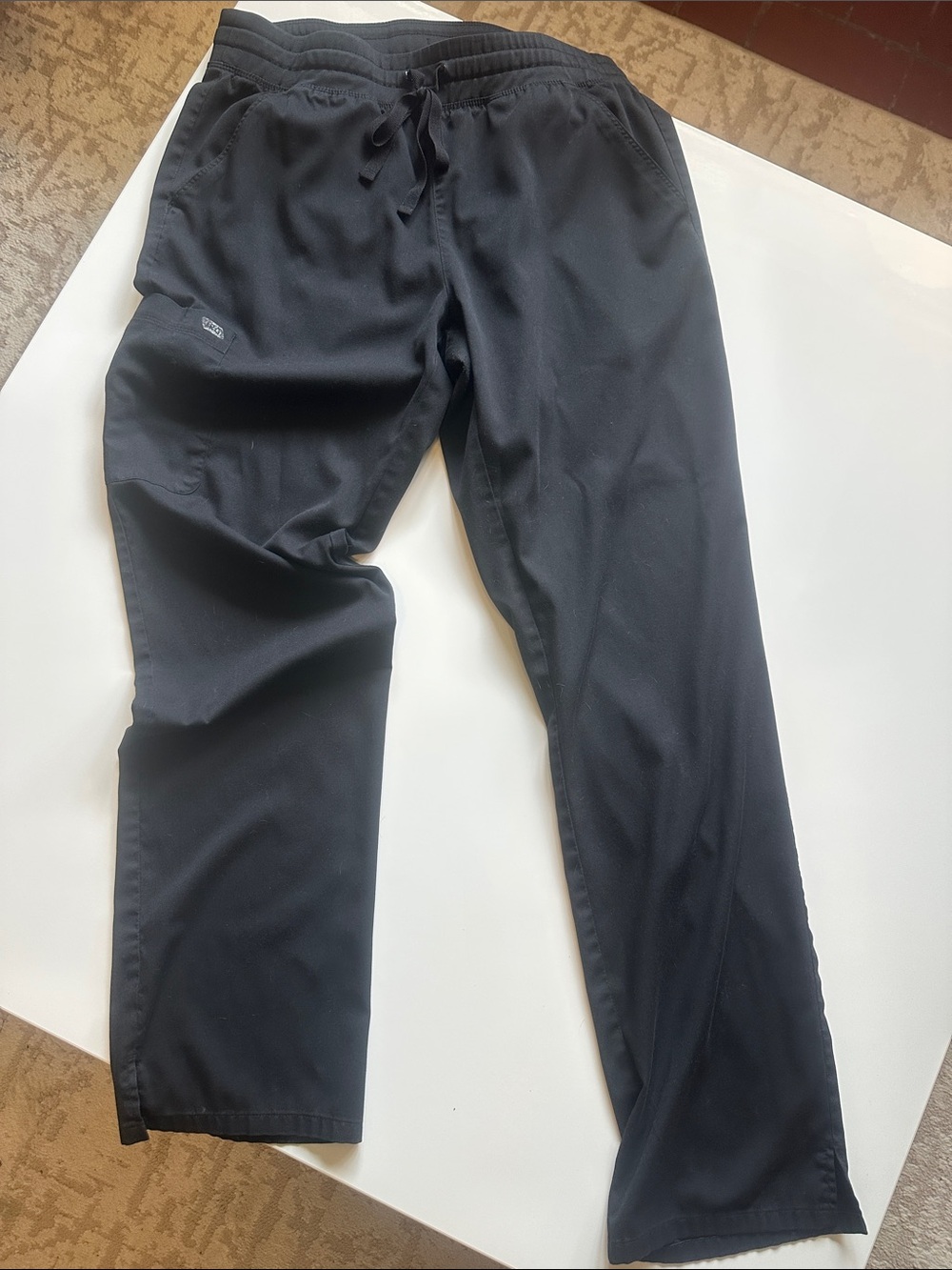 IRG Women’s Black Elastic Waist Drawstring Scrub Pants - Black